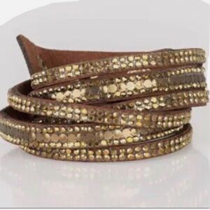 Paparazzi Brown Bracelet with Gold Accents